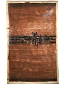 VASUDEO GAITONDE MANNER INDIAN ACRYLIC PAINTING