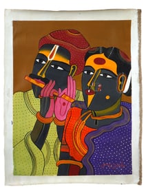 AFTER THOTA VAIKUNTAM INDIAN PAINTING THE FLUTE MAN