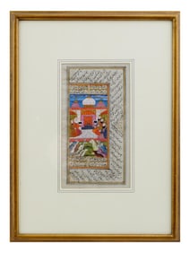 ANTIQUE 19TH C INDO PERSIAN MINIATURE PAINTING