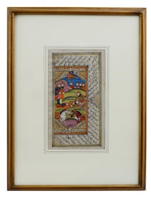 ANTIQUE 19TH C INDO PERSIAN MINIATURE PAINTING