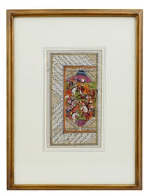 ANTIQUE 19TH C INDO PERSIAN MINIATURE PAINTING