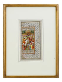 ANTIQUE 19TH C INDO PERSIAN MINIATURE PAINTING