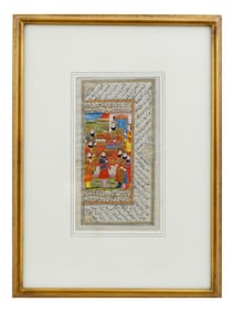 ANTIQUE 19TH C INDO PERSIAN MINIATURE PAINTING