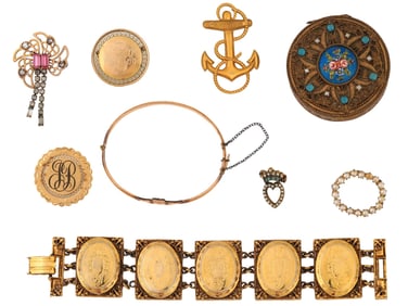 COLLECTION OF EUROPEAN VICTORIAN MANNER JEWELRY WARES