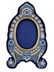 RUSSIAN 84 SILVER CLOISONNE ENAMEL PICTURE FRAME
