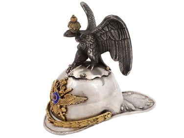 RUSSIAN 84 SILVER IMPERIAL GUARD HELMET VODKA CUP