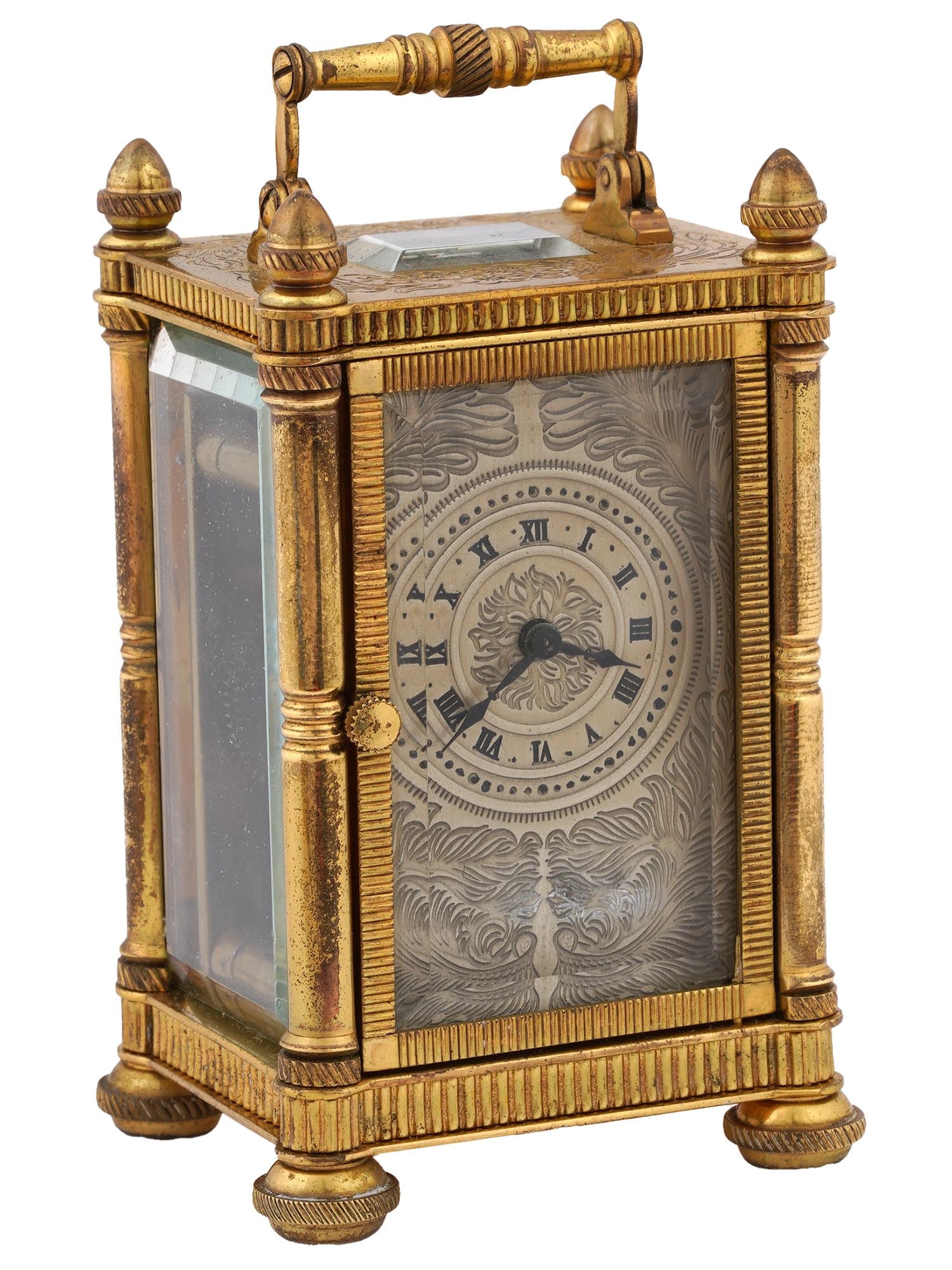 ANTIQUE FRENCH LEROY GILT BRONZE CARRIAGE CLOCK (1 of 11)
