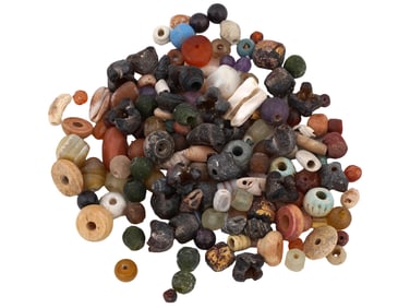 ANCIENT MEDITERRANEAN GLASS STONE BEADS COLLECTION
