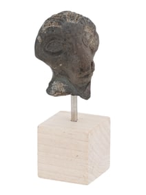 ANCIENT EGYPTIAN LATE PERIOD TERRACOTTA HEAD OF A RAM