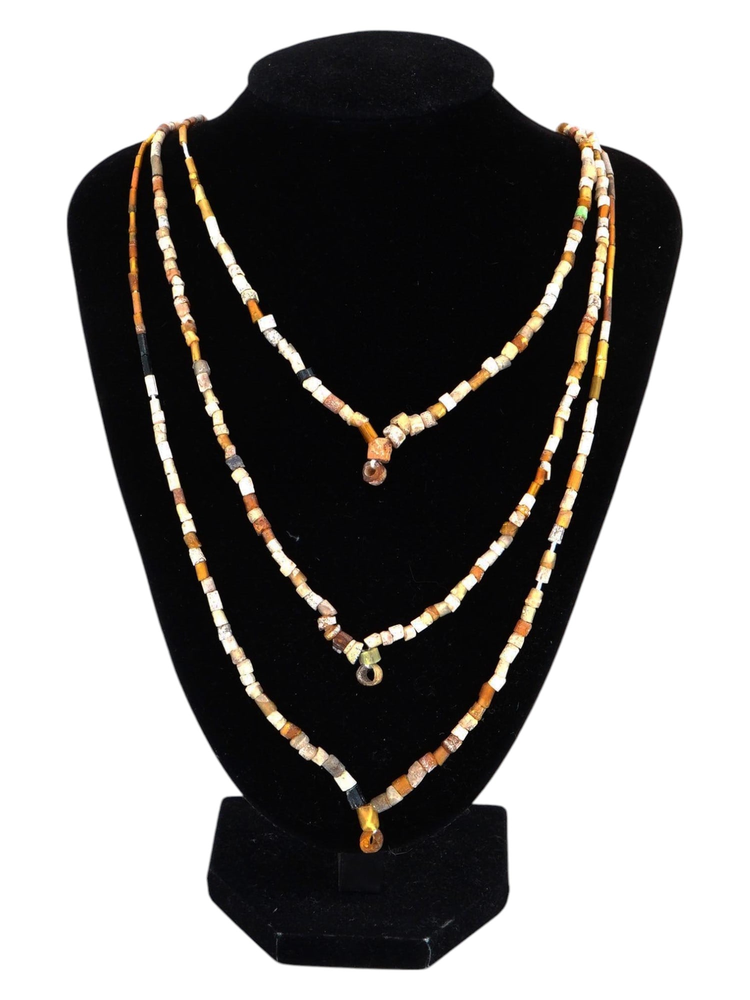 THREE ANCIENT ROMAN GLASS BEAD NECKLACES 100 TO 300 AD (1 of 3)