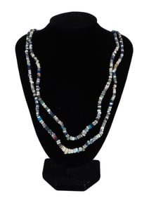 TWO ANCIENT ROMAN GLASS BEAD NECKLACES 100 TO 300 AD