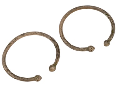 TWO ANCIENT ROMAN SILVER BRACELETS WITH POINTED ENDS