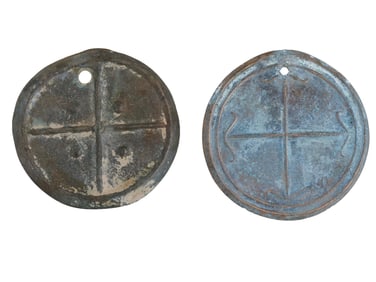 ANCIENT BYZANTINE EMPIRE SILVERED BRONZE MIRRORS