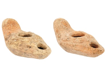 ANCIENT ROMAN TERRACOTTA OIL LAMPS 100 TO 300 AD