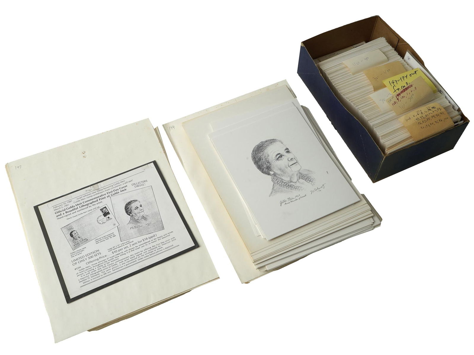 LARGE COLLECTION OF GOLDA MEIR ENVELOPES AND PRINTS (1 of 8)