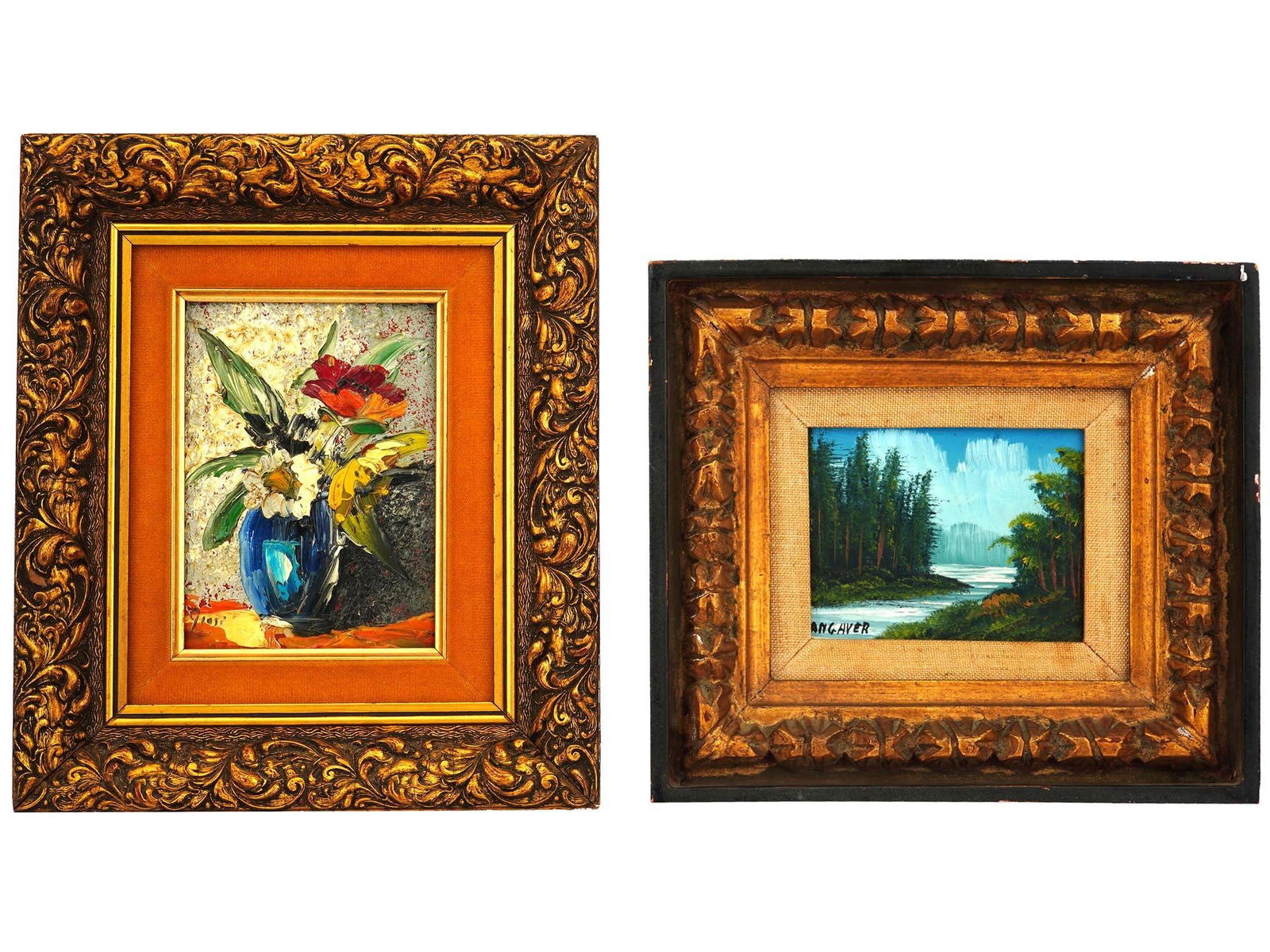 MID CENTURY PAINTINGS STILL LIFE AND LANDSCAPE SIGNED (1 of 9)