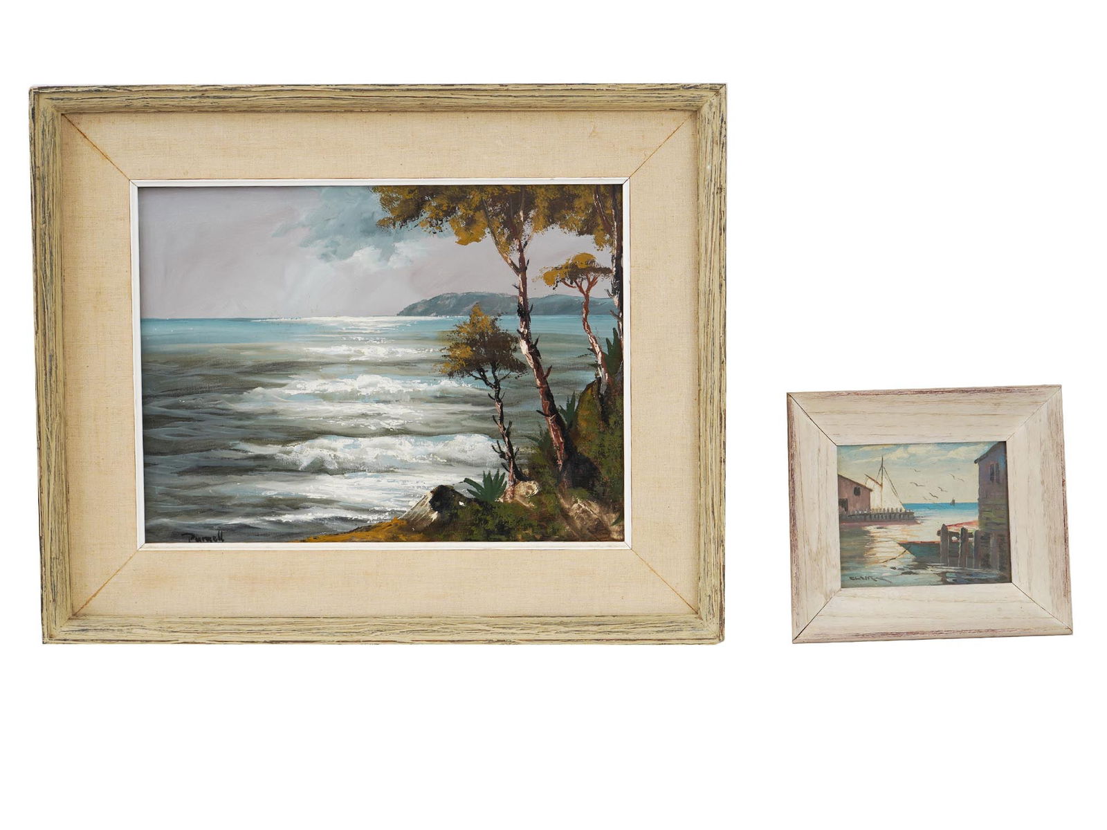VINTAGE SEASCAPE OIL PAINTINGS SIGNED (1 of 8)
