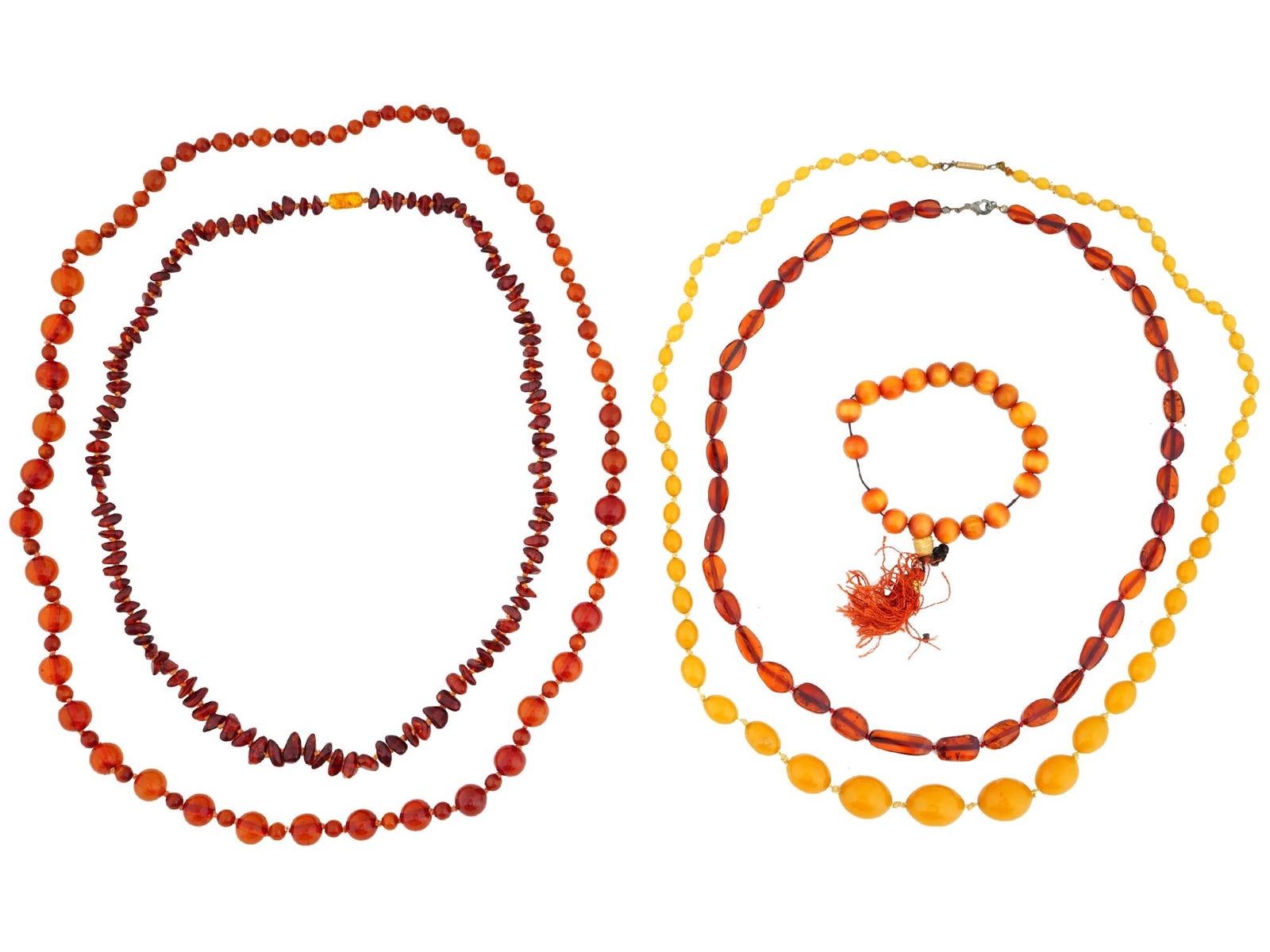 COLLECTION OF AMBER BEADED NECKLACES AND BRACELET (1 of 3)