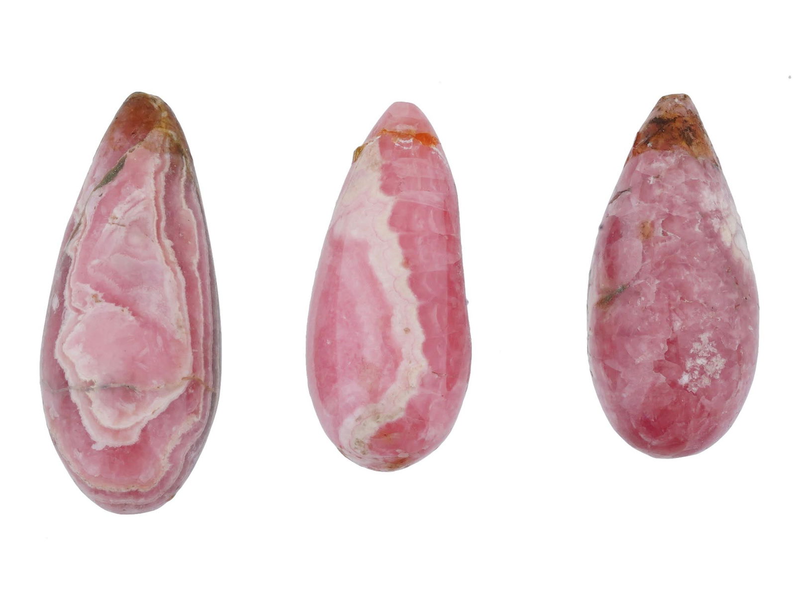 COLLECTION OF HAND CARVED RHODONITE STONE BEADS (1 of 4)