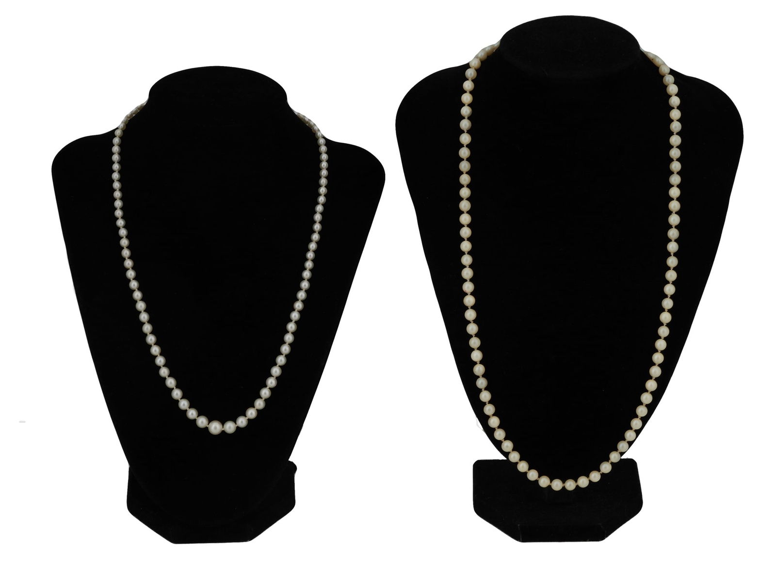 VINTAGE PEARL NECKLACES WITH STERLING SILVER CLASPS (1 of 5)