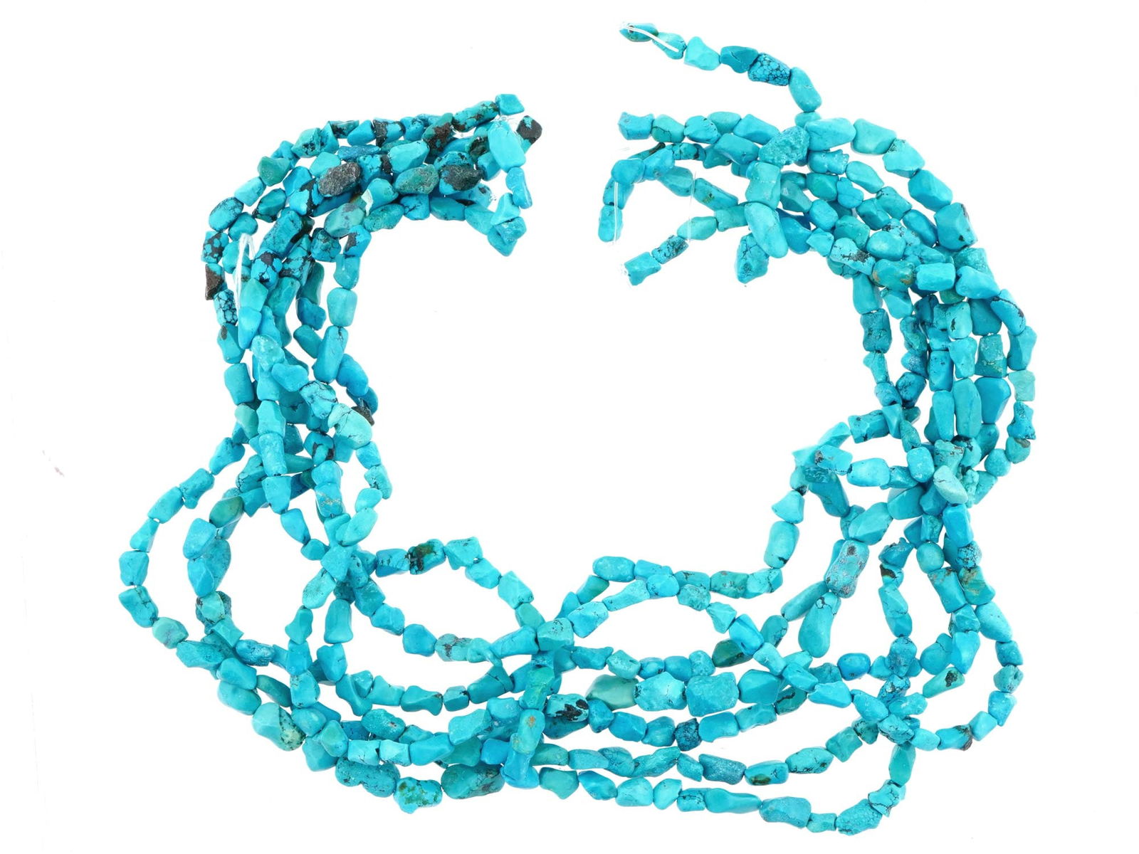 LOT OF BEADED DESIGN TURQUOISE THREADS NECKLACES (1 of 3)