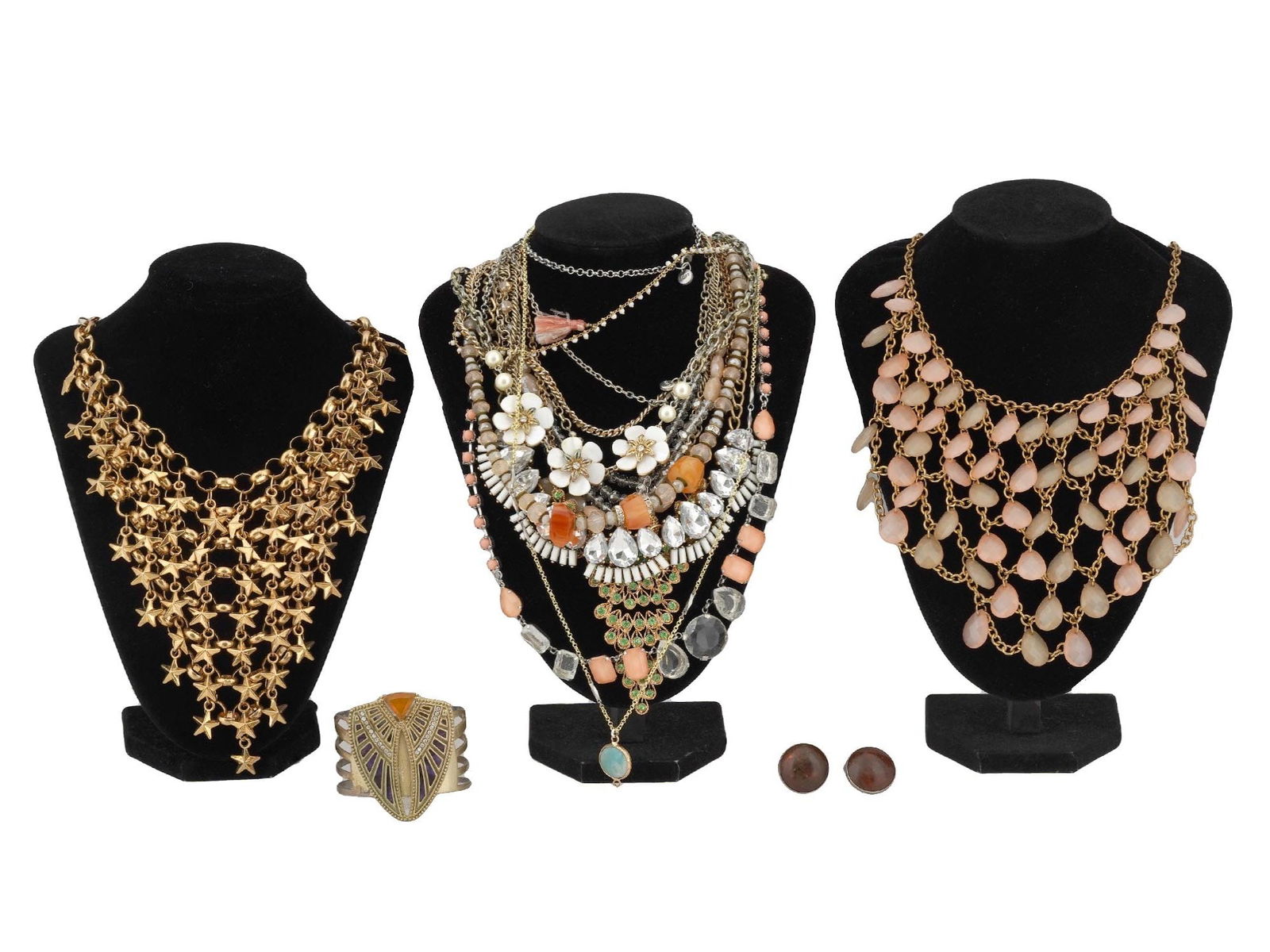 STATEMENT COSTUME JEWELRY AND SILVER CUFFLINKS (1 of 10)