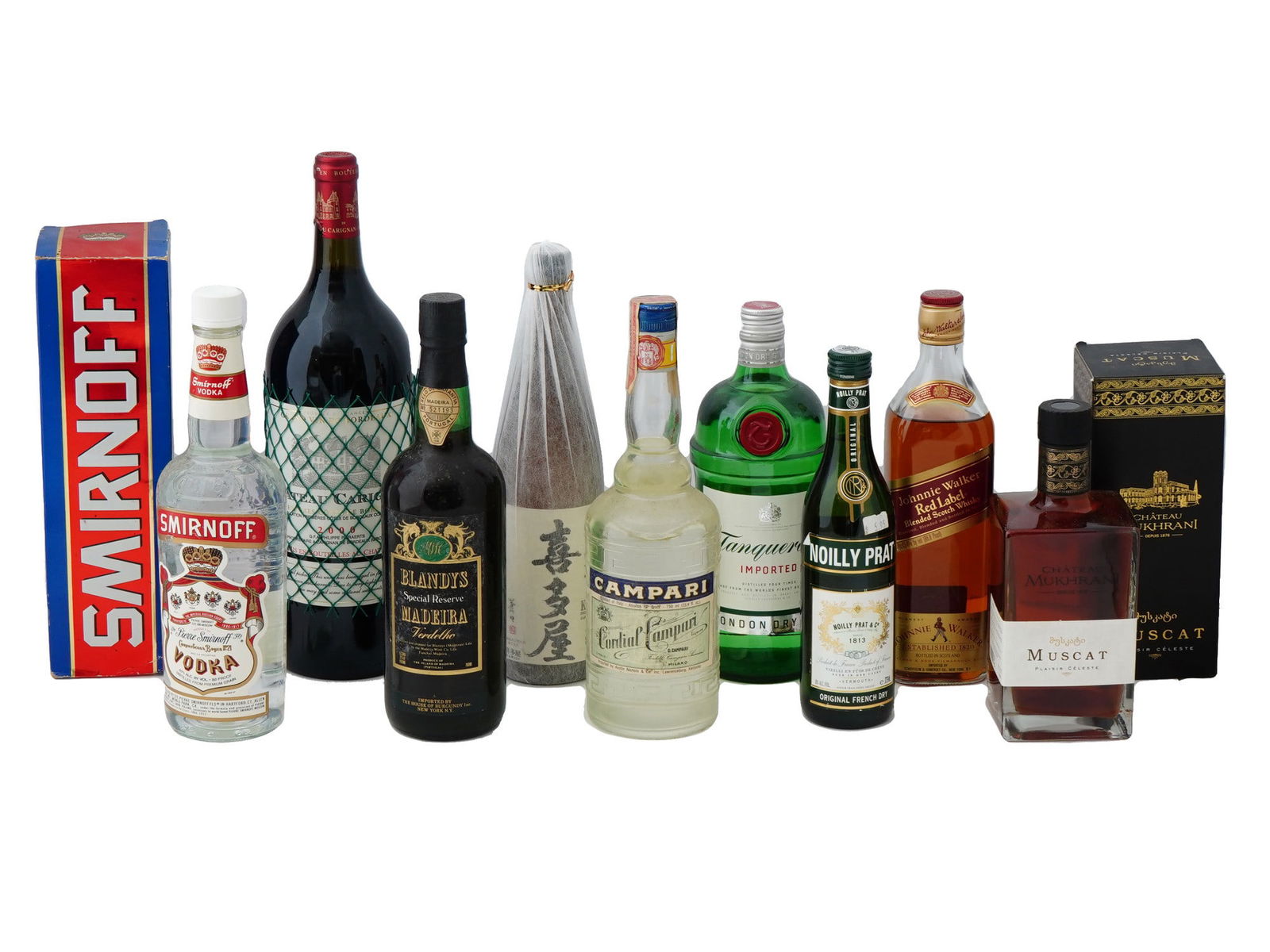 SMIRNOFF CAMPARI JOHNNIE WALKER LIQUOR BOTTLES IOB (1 of 3)