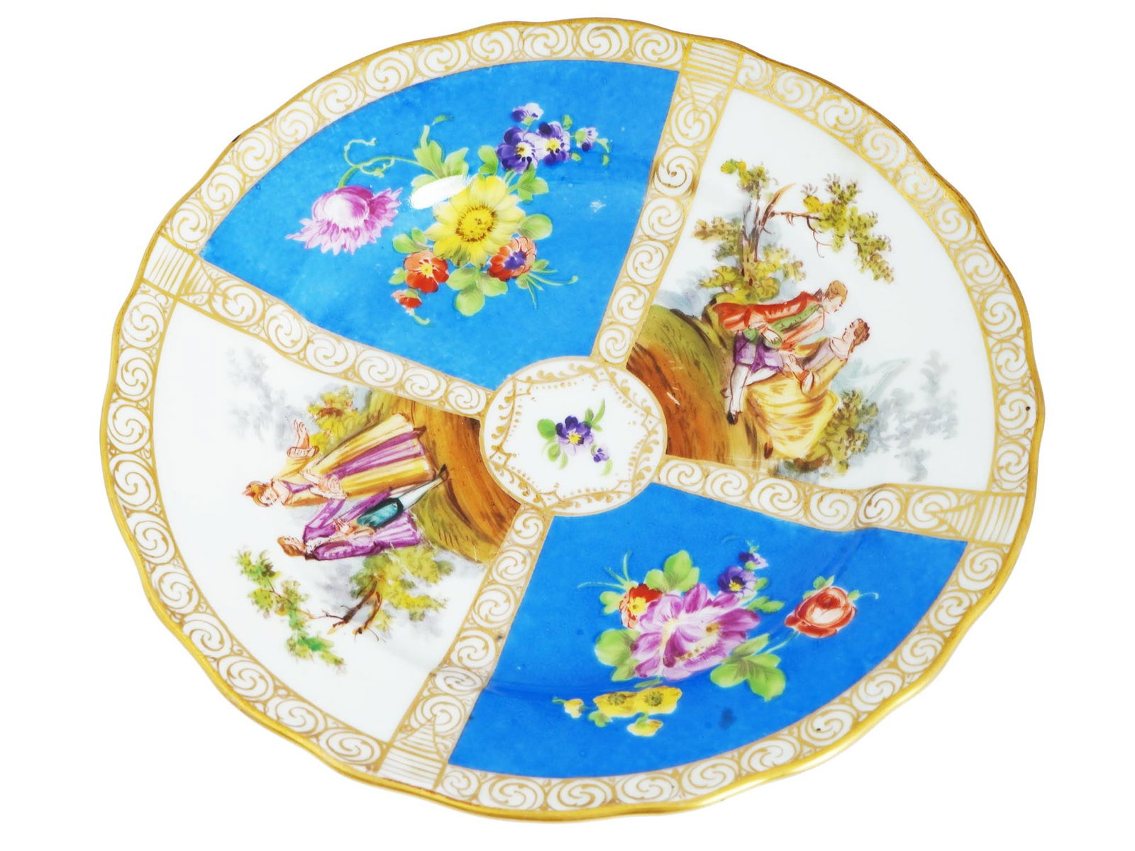 19TH CEN GERMAN DRESDEN HAND ENAMEL PORCELAIN PLATE (1 of 7)