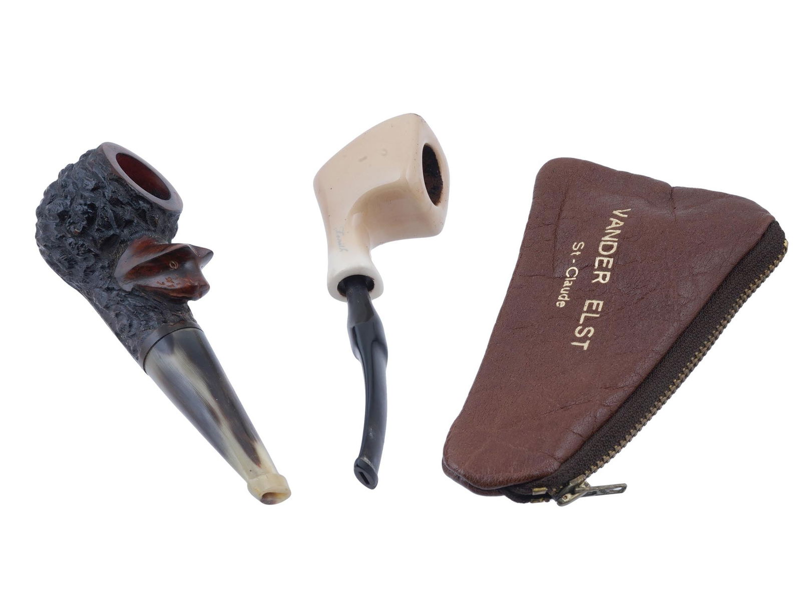 VINTAGE ZENITH PORCELAIN AND WOODEN SMOKING PIPES (1 of 5)
