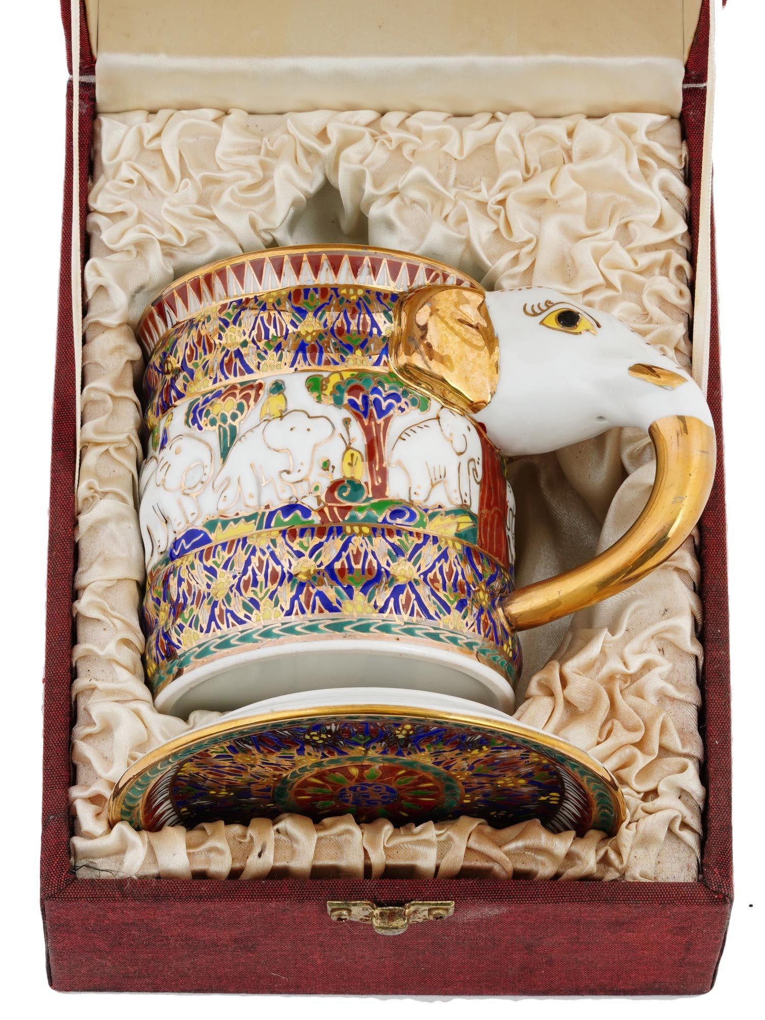THAILAND BENJARONG PORCELAIN TEA SET W ELEPHANT HEAD (1 of 11)