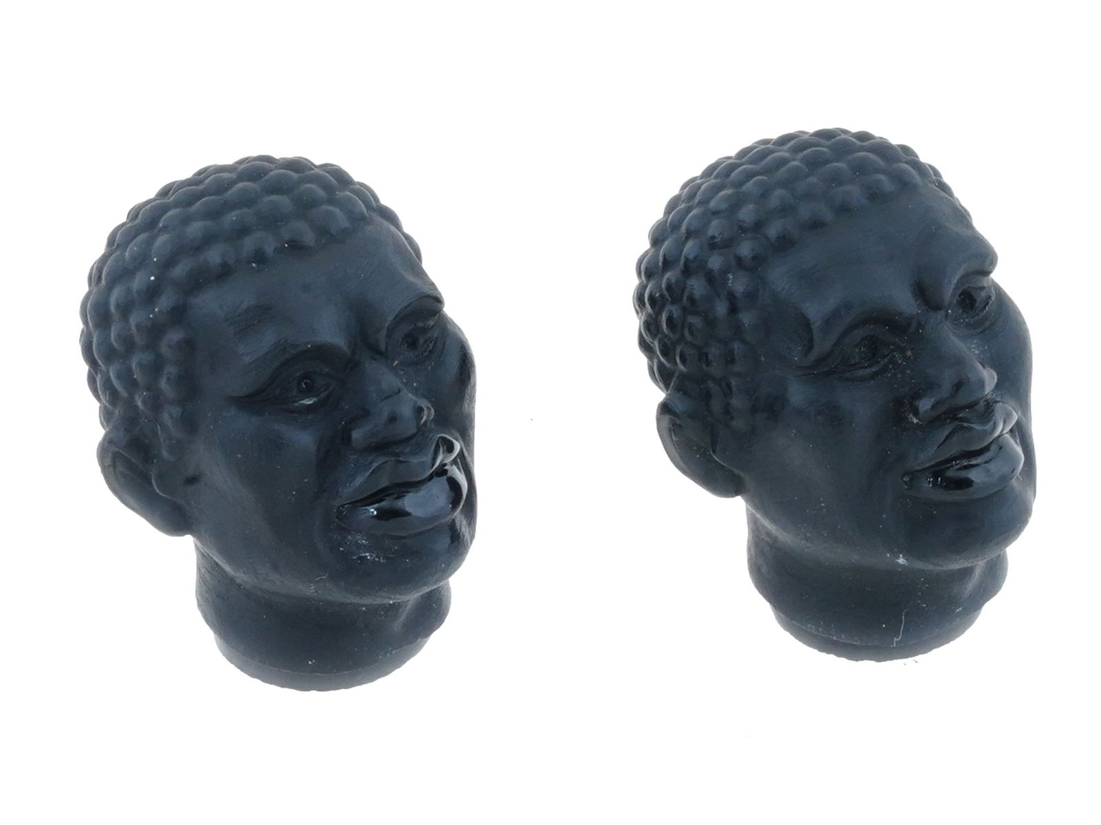 VINTAGE CARVED STONE BLACK MANS HEAD CANE HANDLES (1 of 4)
