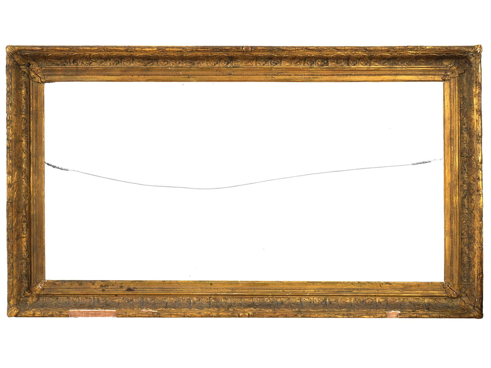 ANTIQUE GILT WOOD PICTURE FRAME W CARVED FLORAL DECOR (1 of 4)