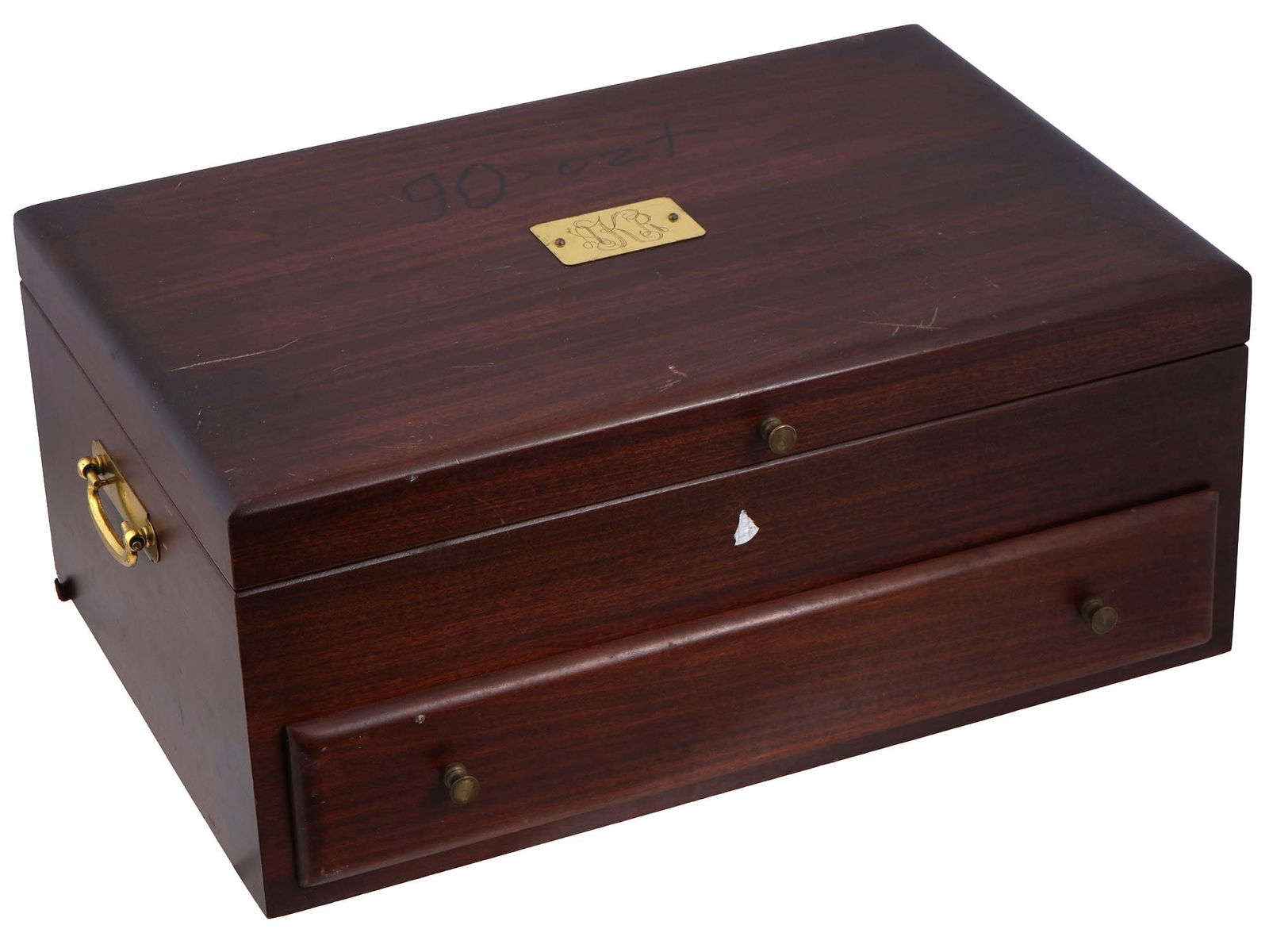 VINTAGE CHEST WOODEN BOX FOR STORING CUTLERY (1 of 8)