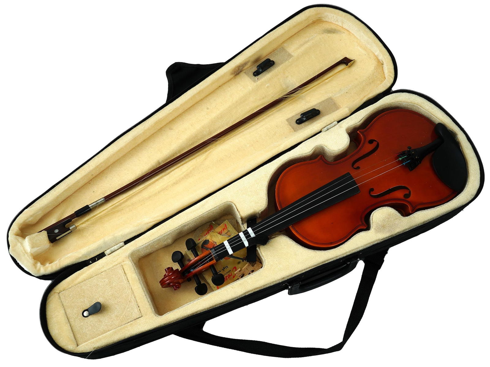 AMERICAN WOODEN CRESCENT VIOLIN W CASE AND BOW (1 of 9)