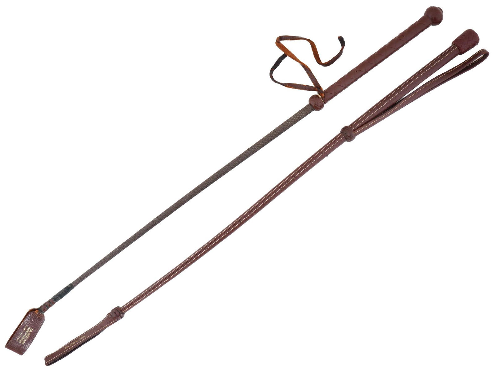 VINTAGE ENGLISH LEATHER HORSE WHIPS (1 of 5)