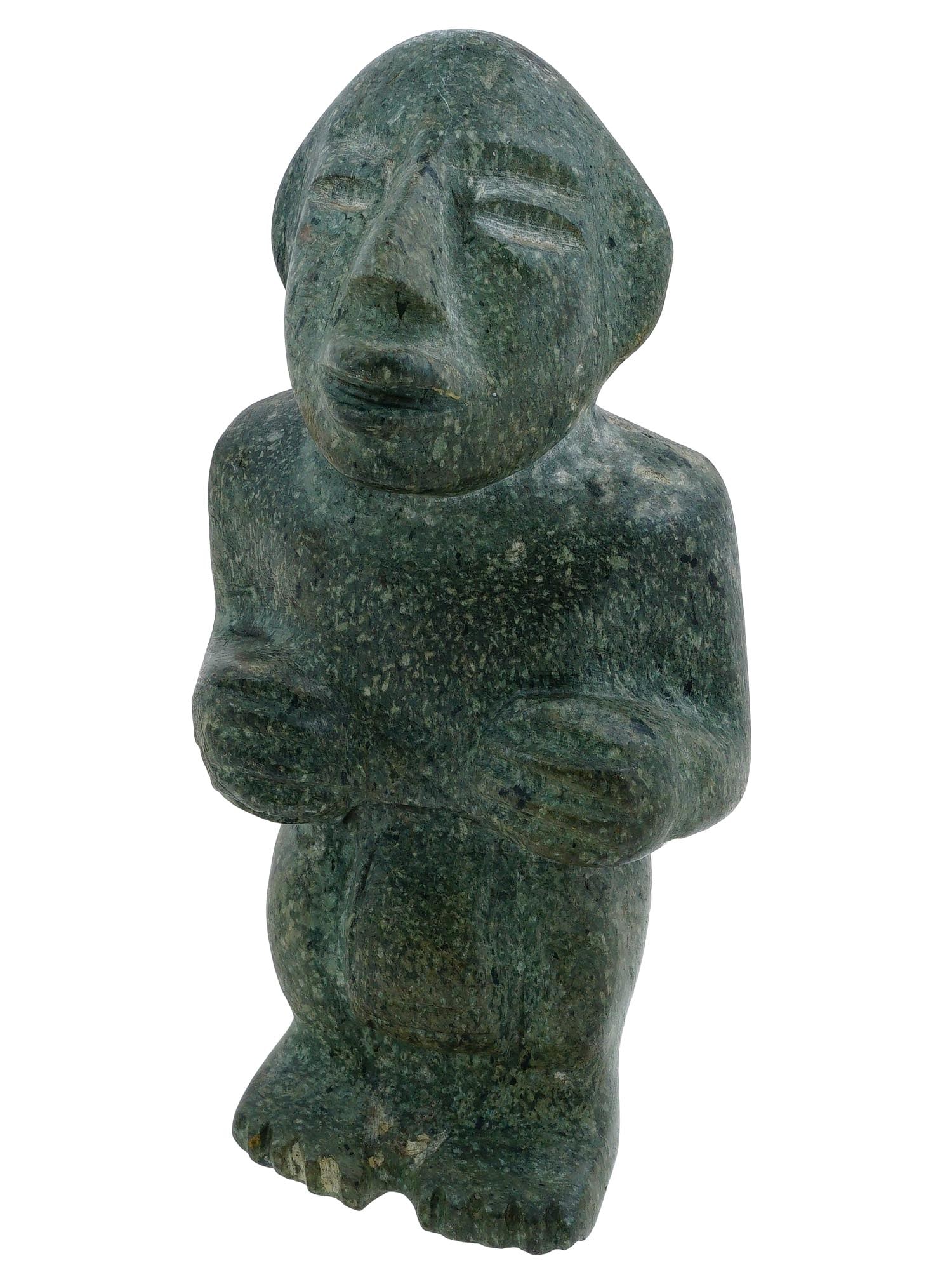 ANCIENT PRE COLUMBIAN GREEN STONE FIGURINE (1 of 9)