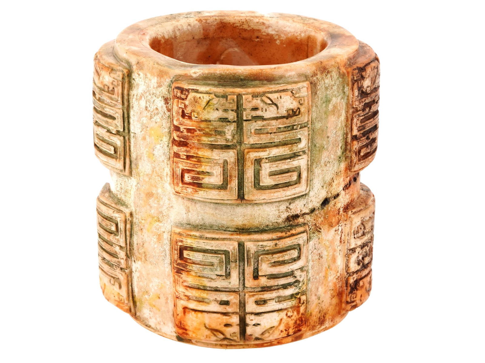 VINTAGE CHINESE CARVED JADE RITUAL CONG FIGURE (1 of 6)