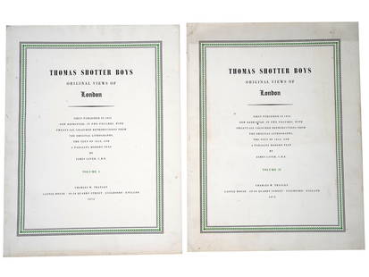 THOMAS SHOTTER BOYS VIEWS OF LONDON ALBUMS IN 2 VOLS: Original Views of London by Thomas Shotter Boys. 1972 reprint from the first edition. Complete set of two volumes. Published by Charleas W. Traylen, London. 26 high quality color reproductions accompa
