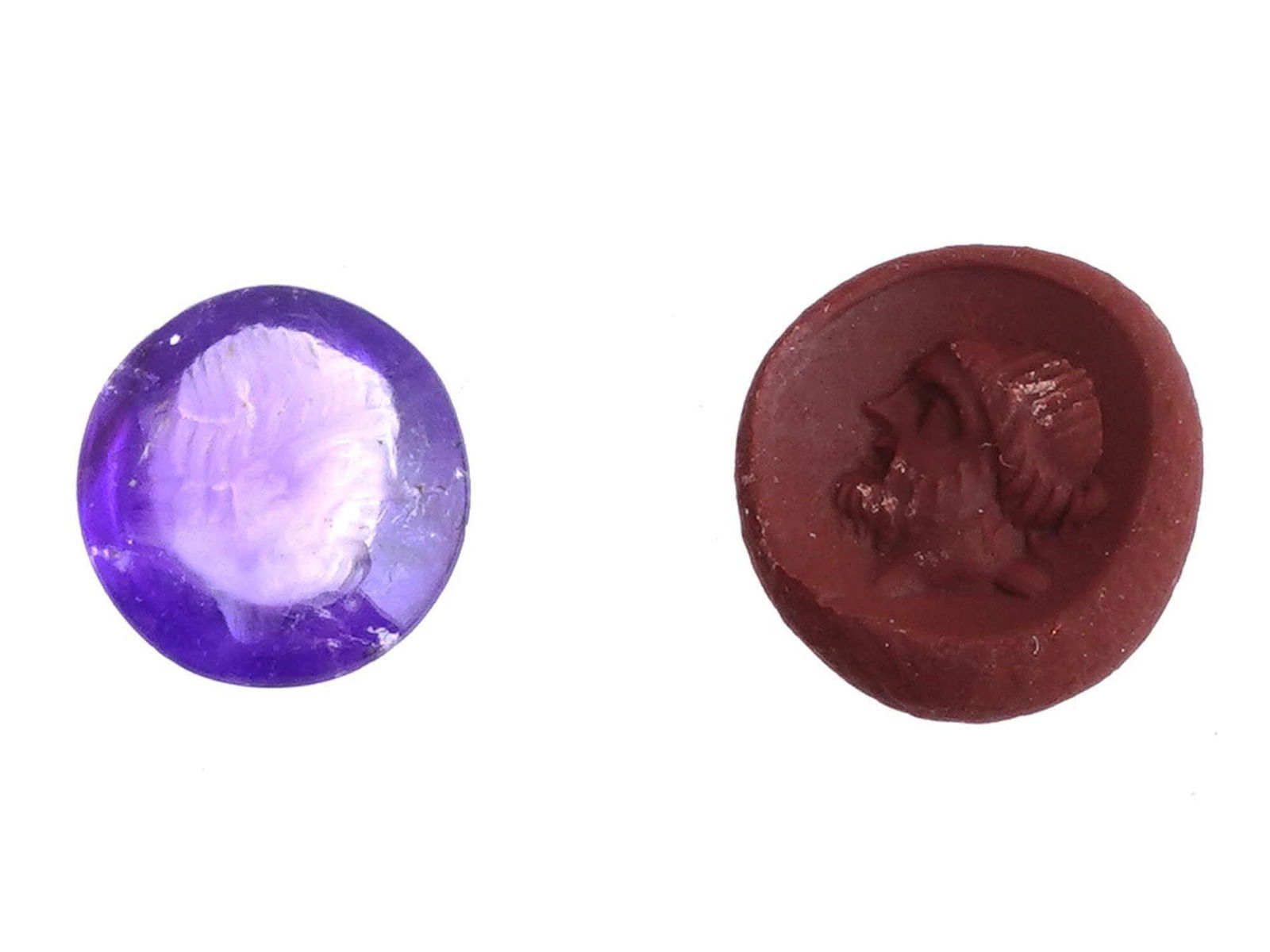 ANCIENT ROMAN ENGRAVED IMAGE AMETHYST INTAGLIO SEAL (1 of 3)