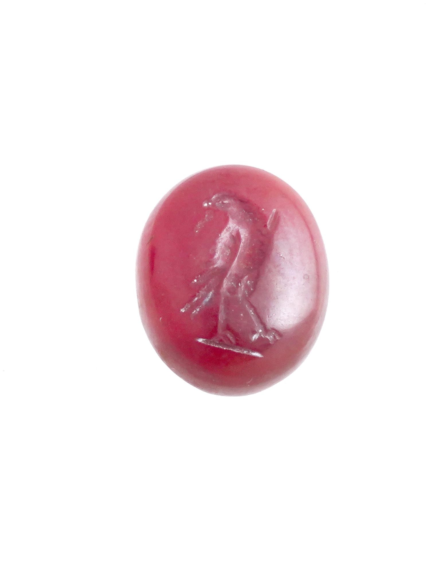 ANCIENT ROMAN CARNELIAN INTAGLIO W EAGLE 100 TO 300 AD (1 of 3)