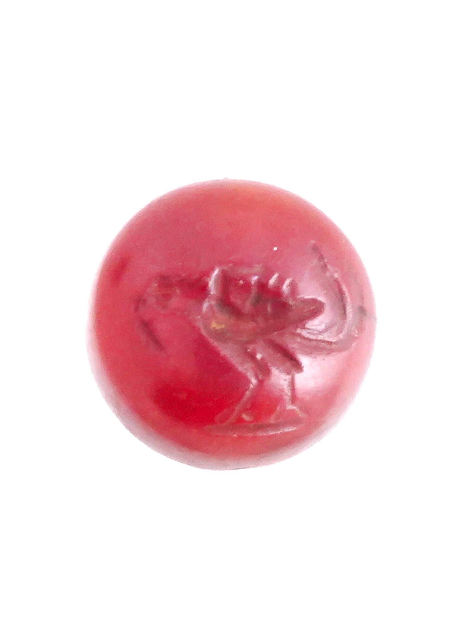 ANCIENT ROMAN CARNELIAN INTAGLIO WITH MYTHOLOGICAL BIRD (1 of 5)