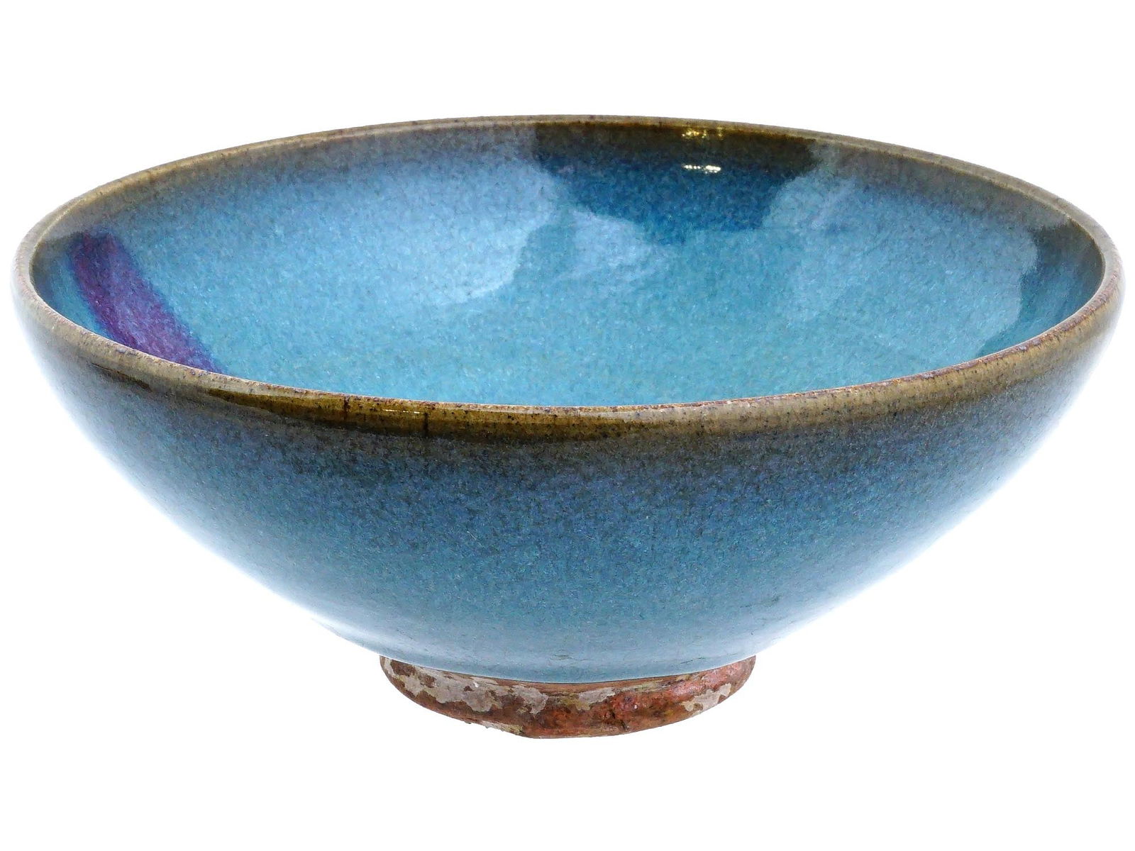 18TH CEN ANTIQUE CHINESE BLUE GLAZED CERAMIC BOWL (1 of 7)