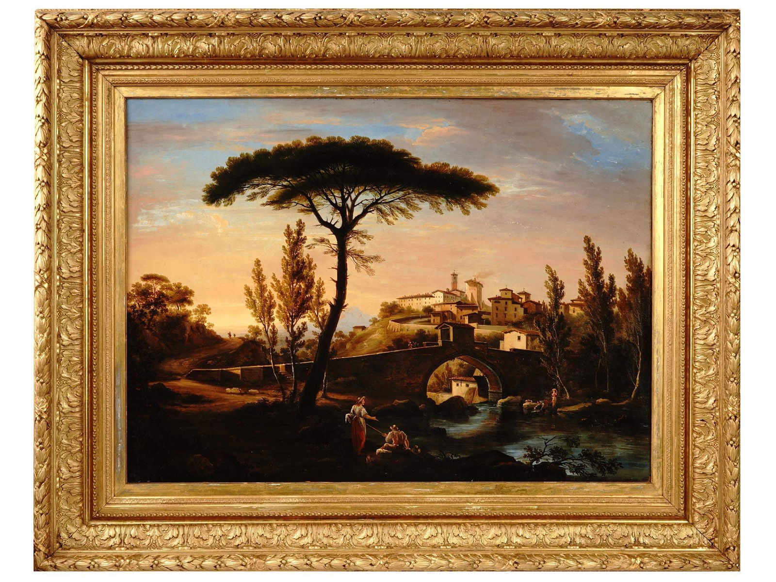 ANTIQUE PAINTING AFTER G. GHERARDI PONTE DI PELAGO (1 of 5)