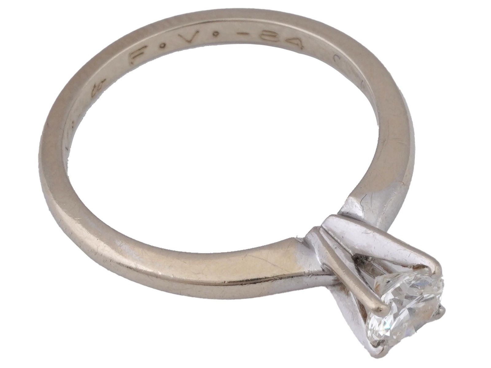 VINTAGE 14K WHITE GOLD ENGAGEMENT RING W DIAMOND (1 of 7)