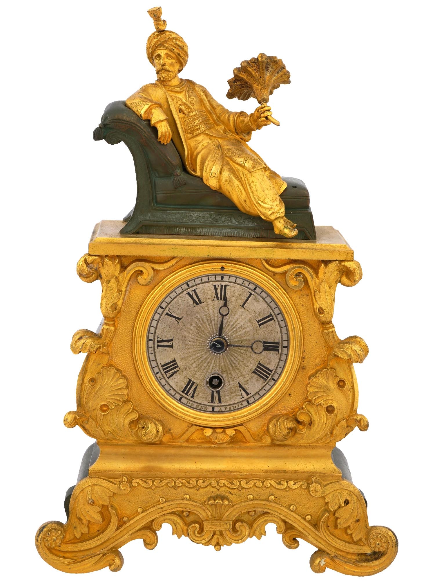 ANTIQUE FRENCH DEHNE A PARIS GILT BRONZE TABLE CLOCK (1 of 9)