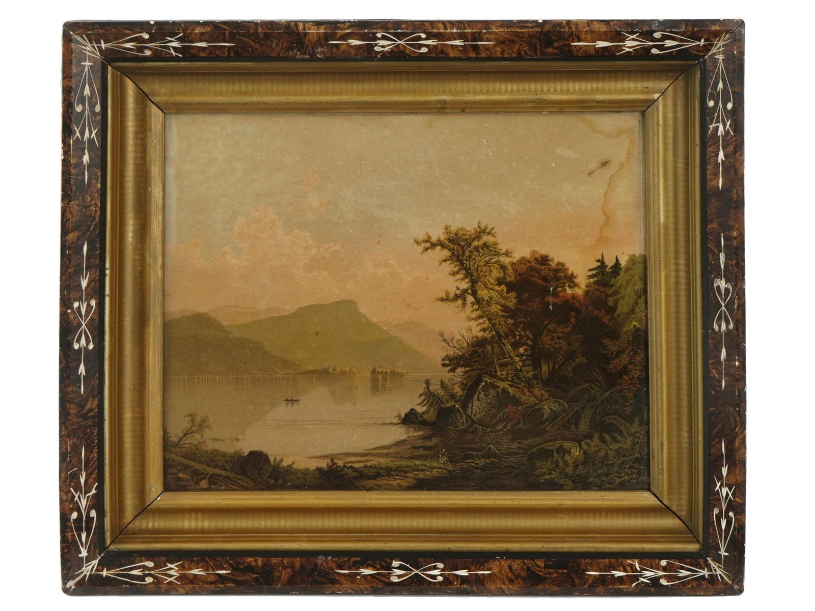 ANTIQUE AMERICAN NY LAKE GEORGE LITHOGRAPH (1 of 4)