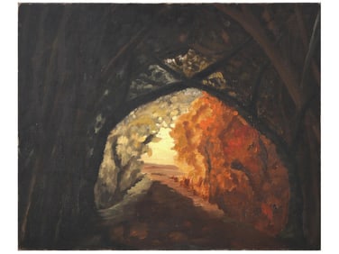 MID CENTURY LANDSCAPE PAINTING SIGNED SIEGRIET