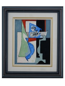SPANISH CUBIST OIL PAINTING AFTER PABLO PICASSO
