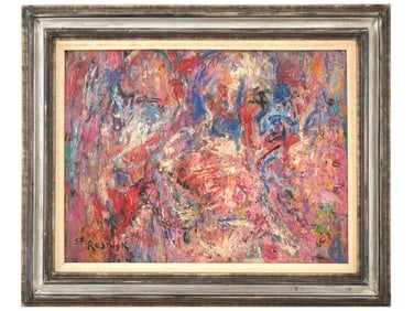 MILTON RESNICK AMERICAN ABSTRACT OIL PAINTING