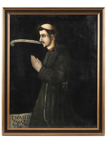 ANTIQUE SPANISH OIL PAINTING PORTRAIT OF BISHOP